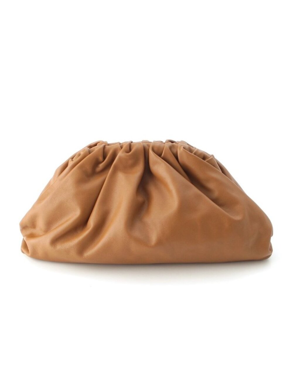 Bottega Veneta the Pouch Leather Clutch Brown Camel